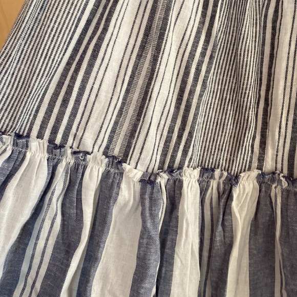 J. Crew Chambray Cover Up Tiered Dress in Blue Striped Chambray size S - Picture 7 of 8